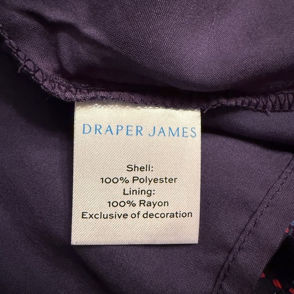 XXL Draper James Navy and Red Geometric Pattern Smocked Top, Sheer Sleeve, NWT - Picture 12 of 13